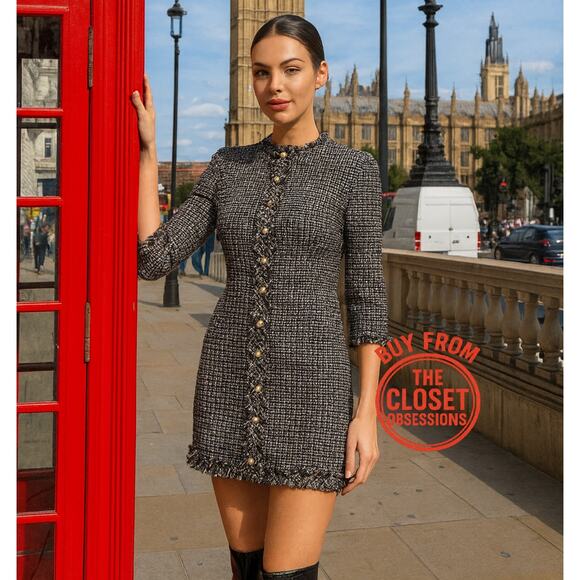 RARE!!! ZARA Gray Wool-blend Mini Dress NWT - Picture 1 of 12